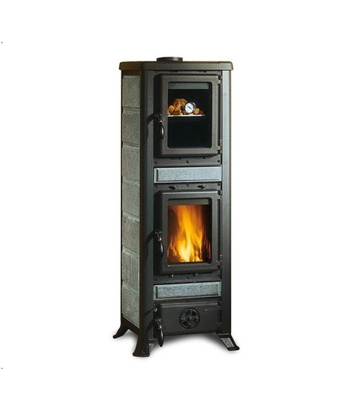 Piecyk kaflowy BLANKA 8 kafel czarny Fulvia forno kamien - Piecyk kaflowy BLANKA 8 kafel czarny